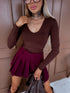 Tops ar v-veida izgriezumu "JELLY BELLY VD1802" - CHOCO